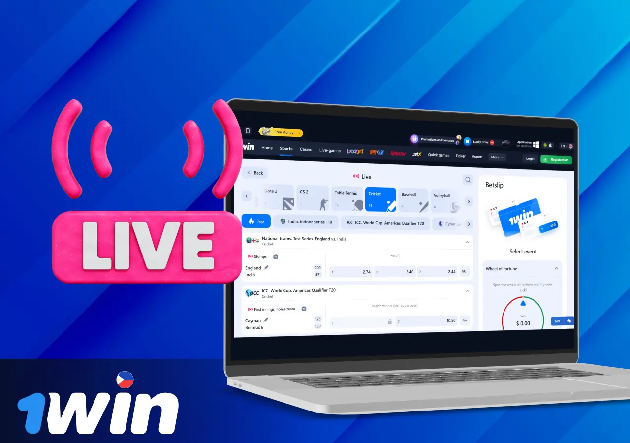 Features of live cricket betting in the 1win mobile app.